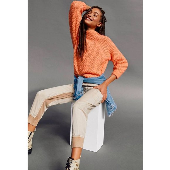 ANTHROPOLOGIE Coral Bia Mock Neck Pullover Wool Blend Tunic Sweater NWT Size S - Picture 2 of 8